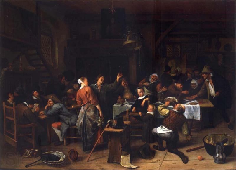 Jan Steen Prince-s Day,Interior of an inn with a company celebration the birth of Prince William III